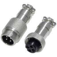 Pollin 453548 Ronde connector Stekker, Bus Totaal aantal polen: 4 1 set(s) - thumbnail