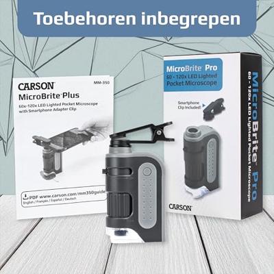 Carson Handmicroscoop MM-350 MicroBrite Plus 60-120x met Smartphone Adapter - thumbnail