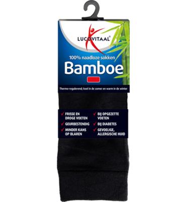 Lucovitaal Bamboe Sokken Zwart 43-46 Lucovitaal Bamboe Sokken Zwart 43-46