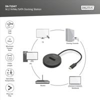 Digitus DA-71547 USB-C 3.2 Gen 2 M.2 PCIe NVMe, M.2 SATA Harde schijf-dockingstation - thumbnail