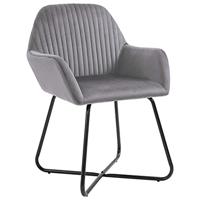 VidaXL Eetkamerstoelen 2 st fluweel grijs - thumbnail