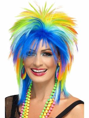 80´s Rainbow punk pruik