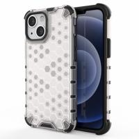 Lunso - Honinggraat Armor Backcover hoes - iPhone 13 Mini - Wit - thumbnail