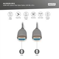 Digitus AK-330126-150-S HDMI-kabel HDMI Aansluitkabel HDMI-A-stekker, HDMI-A-stekker 15.00 m Zwart 8K UHD, Afgeschermd (dubbel) - thumbnail