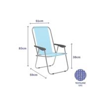 Vouwbare Stoel Marbueno Blauw 59 x 83 x 51 cm - thumbnail