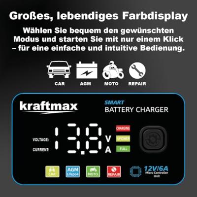 kraftmax Oplader 12 V Laadstroom (max.) 6 A kraftmax Oplader 12 V Laadstroom (max.) 6 A