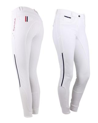 QHP Rijbroek Coco anti-slip zitvlak wit maat:40