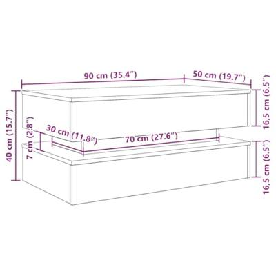 Salontafel met LED-verlichting 90x50x40 cm zwart eiken Salontafel met LED-verlichting 90x50x40 cm zwart eiken