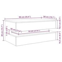 Salontafel met LED-verlichting 90x50x40 cm zwart eiken - thumbnail