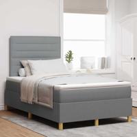 Boxspringbed met matras Lichtgrijs 120 x 190 cm Stof - thumbnail