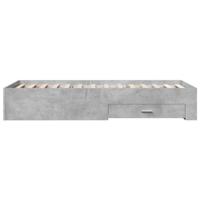 Bedframe met lades bewerkt hout betongrijs 90x200 cm - thumbnail