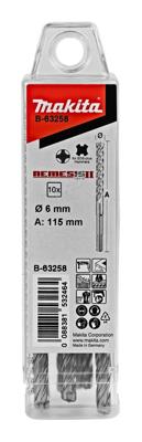 Makita Accessoires P4S:Sds-Plus Boor 6X165Mm 10st - B-63264 Makita Accessoires P4S:Sds-Plus Boor 6X165Mm 10st - B-63264