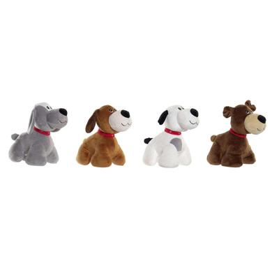 Knuffel Home ESPRIT Wit Bruin Grijs Polyester Hond 22 x 21 x 26 cm (4 Stuks)