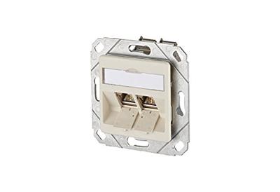 MC TECHNOLOGY E-DAT module 8/8 (8) UPk aansluitdoos inbouw Kat 6 2er parelwit RAL 1013