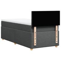Boxspring met matras stof donkergrijs 140x190 cm - thumbnail