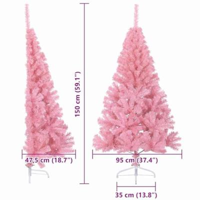 VidaXL Kunstmatig voorverlicht kerstboom met 150 led roze 150 cm pvc