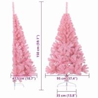 VidaXL Kunstmatig voorverlicht kerstboom met 150 led roze 150 cm pvc - thumbnail