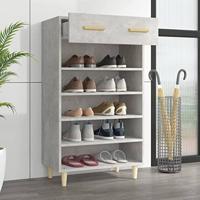 VidaXL Schoenenkast 60x35x105 cm bewerkt hout betongrijs - thumbnail