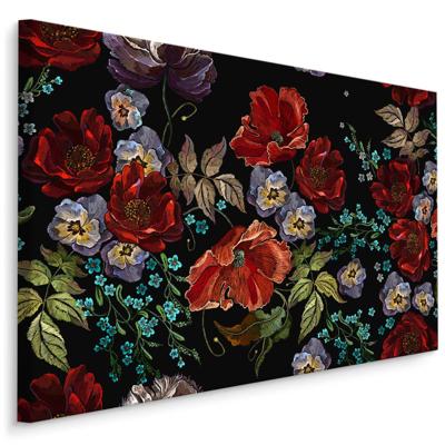 Schilderij - Prachtige Gekleurde bloemen , Wanddecoratie , Premium print