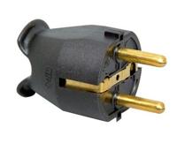 Kopp stekker plastic RA IP20 zwart - thumbnail