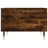 Salontafels 2 st 50x46x35 cm bewerkt hout gerookt eikenkleurig - thumbnail