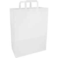 Tas | Papier | platte handgreep | 32x 16x43cm | draagtas | wit | 250 stuks - thumbnail