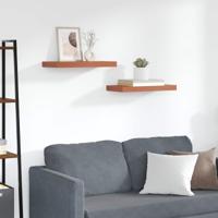 Wandplank Wandgemonteerd 2 pcs Rood 50 x 23 x 4 cm Bewerkt hout - thumbnail