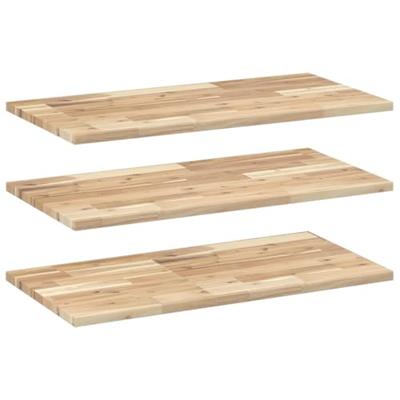 Wandschappen 3 st zwevend 60x40x2 cm onbehandeld acaciahout