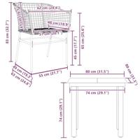 3-delige Tuinset poly rattan glas zwart - thumbnail