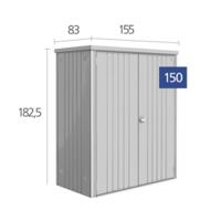 Biohort metalen tuinkast 150 Dubbele deur donkergrijs 155x83x182,5 cm - thumbnail