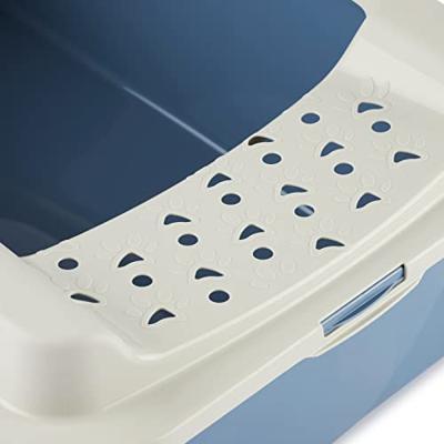 Rotho eco bonnie kattenbak met boveningang m blauw/zand - thumbnail