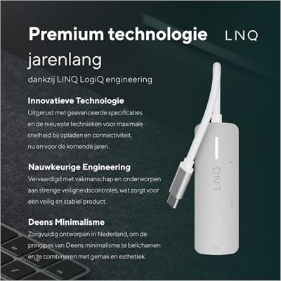 Hub USB Linq Byelements LQ49031 Wit Grijs