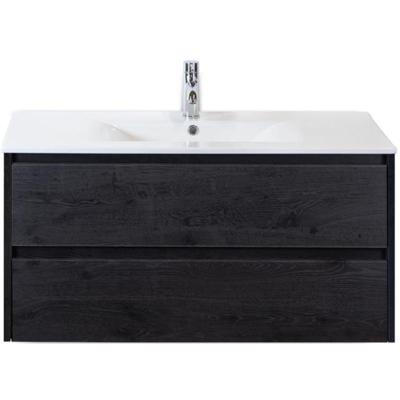 Dante Badmeubelset 100 cm - Black Oak - Keramische Wastafel Wit Enjoy