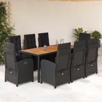 9-delige Tuinset poly rattan zwart - thumbnail