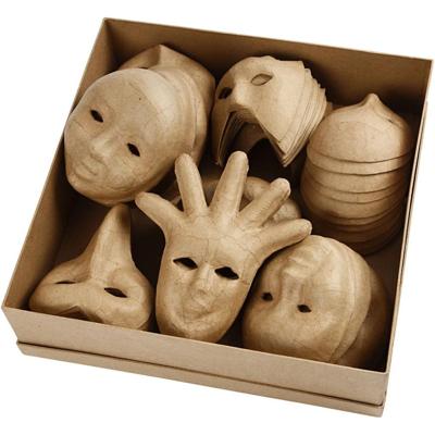 Creativ Company Maskers, h: 12-21 cm, 60 stuk/ 1 doos