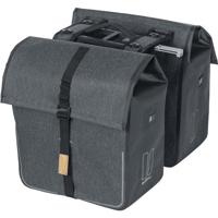 Basil urban dry dubbele mik-fietstas - 50l - grijs melee - waterdicht - thumbnail