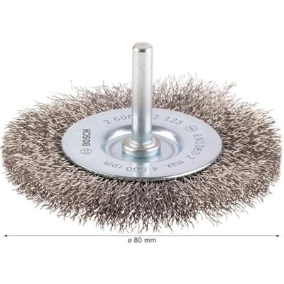 Bosch Accessories Schijfborstel, gegolfd, roestvrij, 80 mm, 0,2 mm, 4 mm, 4500 omw/min Schacht-Ø 6 mm 2608622123 1 stuk(s)