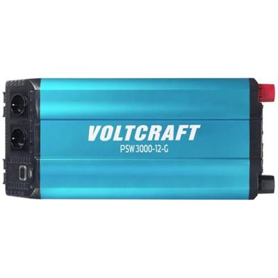 VOLTCRAFT PSW 3000-12-G Omvormer 3000 W 12 V/DC - 230 V/AC Zuivere sinusvorm VOLTCRAFT PSW 3000-12-G Omvormer 3000 W 12 V/DC - 230 V/AC Zuivere sinusvorm