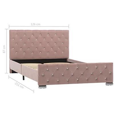 VidaXL Bedframe fluweel roze 120x200 cm