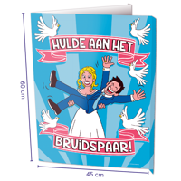 Raamdecoratie Hulde aan het Bruidspaar groot - thumbnail
