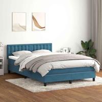 Boxspring met matras fluweel donkerblauw 160x210 cm - thumbnail