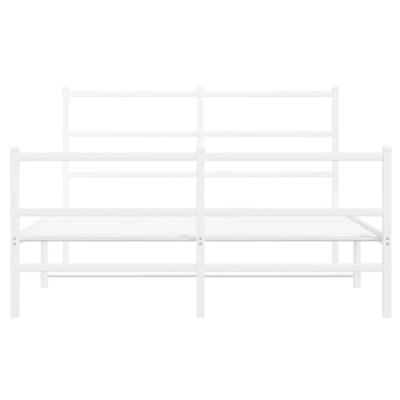 Bedframe met hoofd- en voeteneindemetaal wit 140x190 cm - thumbnail