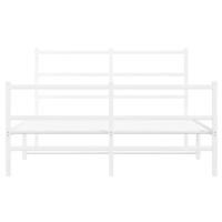 Bedframe met hoofd- en voeteneindemetaal wit 140x190 cm - thumbnail