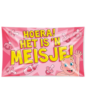 Vlag Hoera een meisje groot