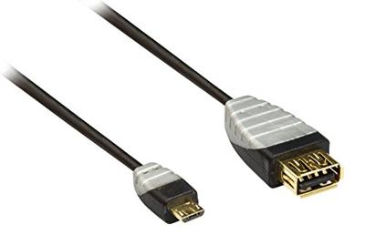 Bandridge BBM60515B02 USB 2.0-OTG-kabel (USB-stekker, 0,2 m) zwart