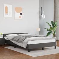 Bedframe met hoofdbord kunstleer grijs 120x200 cm - thumbnail