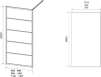 Saqu Miralo industriële inloopdouche incl. antikalk 100x200cm mat zwart - thumbnail