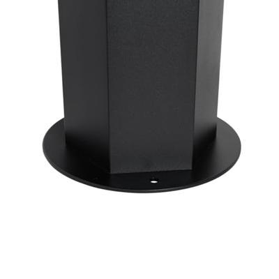 QAZQA Staande buitenlamp zwart met smoke kap zeshoek 50 cm - Denmark