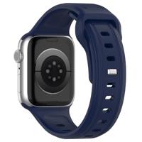 By Qubix - Square siliconen band - Navy - Compatible met Apple Watch 44mm / 45mm / 46mm / 49mm - Compatible Apple watch bandjes - thumbnail