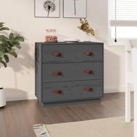 Dressoir 80x40x75 cm massief grenenhout grijs - thumbnail